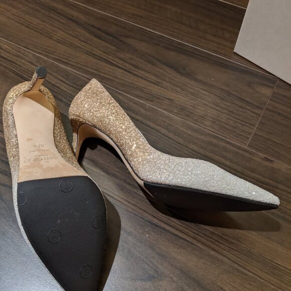 Jimmy Choo Romy 85 Glittered Pumps - Picture 2 of 4